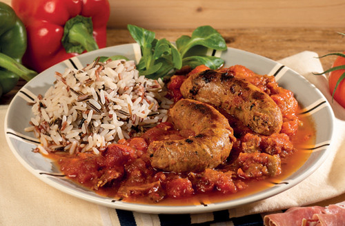Lot de 5 Saucisses en piperade au jambon de Bayonne