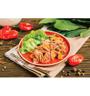 Effiloché de joue de porc au piment d’Espelette