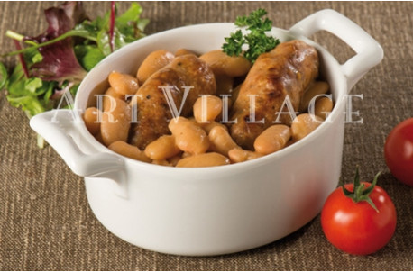 Saucisses de porc fermier aux haricots tarbais Saucisses de porc fermier aux haricots tarbais