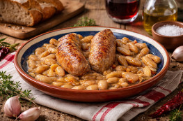 Les saucisses de Toulouse aux haricots lingots