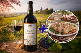 La bouteille de Bergerac AOC + le Paté de campagne à l'Armagnac