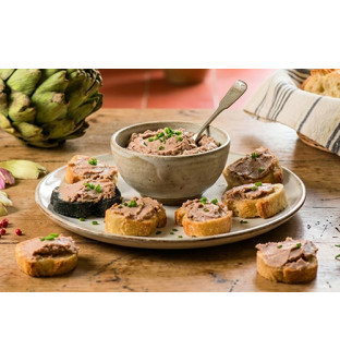 Tartinade de canard au fond d'artichaut  (20% de foie gras)