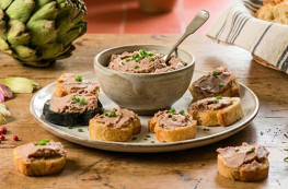 Tartinade de canard au fond d'artichaut  (20% de foie gras)