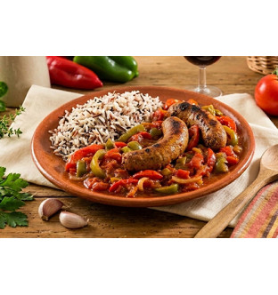 Saucisses en piperade au...