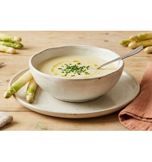 Velouté d'asperges blanches récoltées dans les Landes