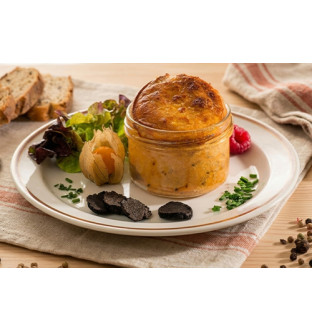 Soufflé au Foie de canard (30%) aux brisures de Truffe noire du Périgord (3%)