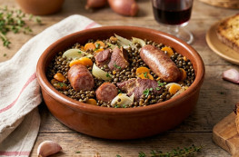Le lot de  2 petit salé et saucisse de Toulouse aux lentilles vertes