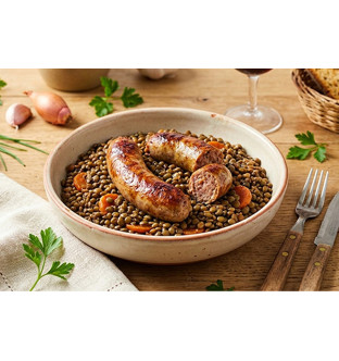 Le lot de 2 Saucisses de Toulouse aux lentilles vertes