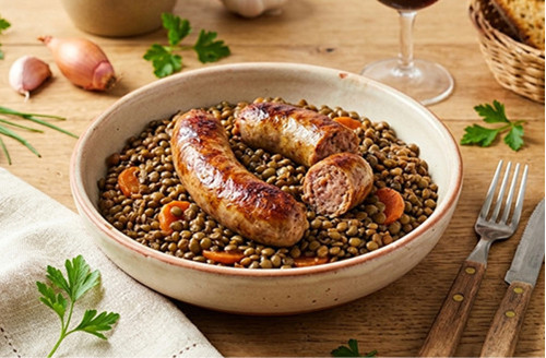 Le lot de 2 Saucisses de Toulouse aux lentilles vertes