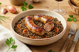 Le lot de 2 Saucisses de Toulouse aux lentilles vertes