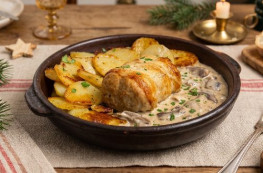 Lot de 2 Paupiettes de dinde et pommes de terre sauce aux champignons
