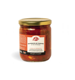 Lot de 4 bocaux de raviolis au canard et en piperade